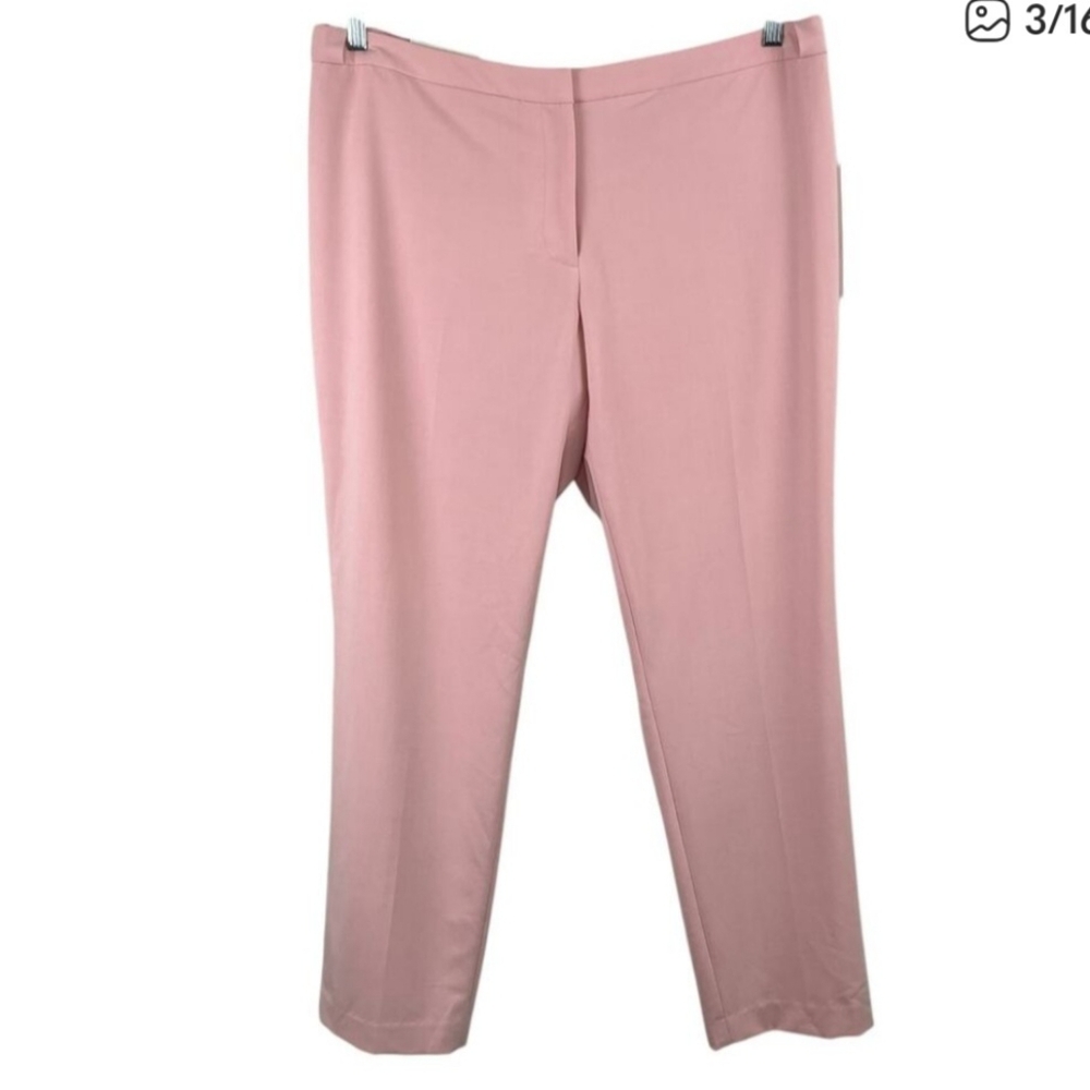 Calvin Klein Light Pink Mid Rise Tapered Ankle Lux Highline Trouser Pants 14 NWT